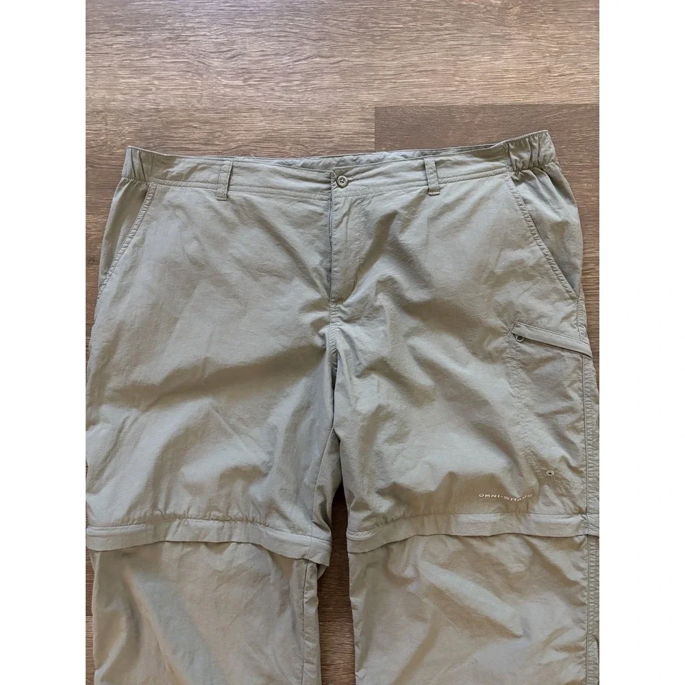 Columbia PFG‎ Pants Omni Shade Performance Fishing Gear Convertible Size XL Tan